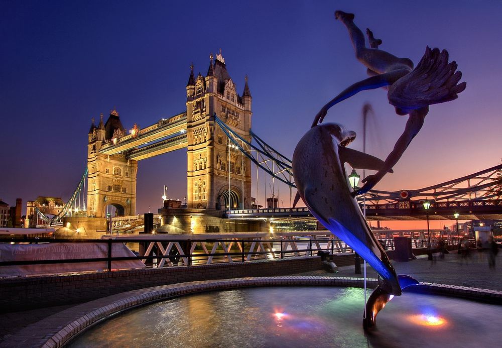 Tower Bridge at dusk, London