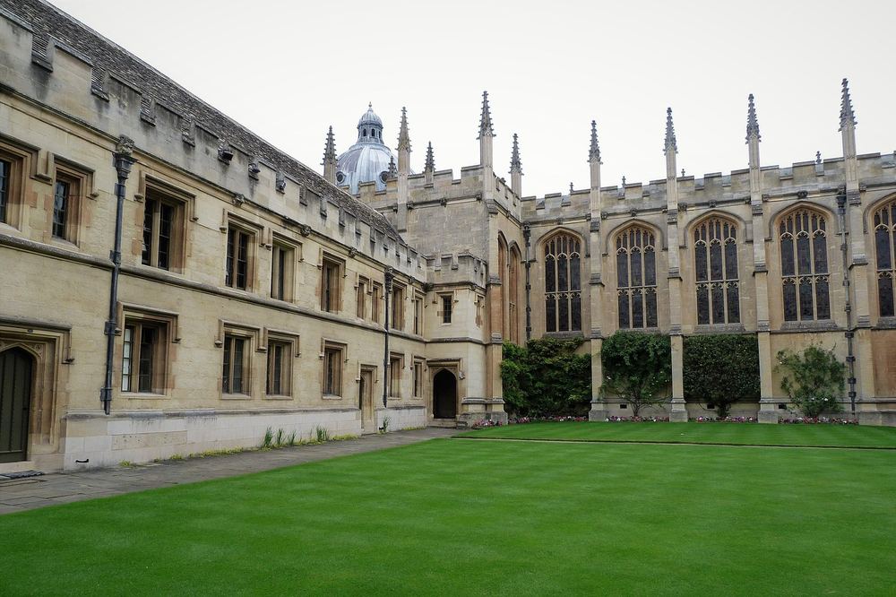 Oxford University college building, England